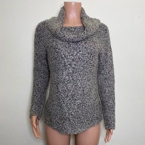 The Limited Black Creme Marbled Cowl Neck Sweater Size S
